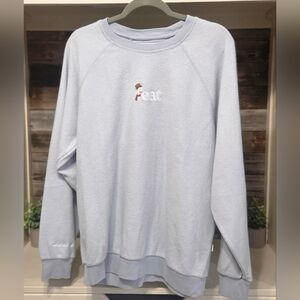 FEAT "UNISEX" Winter Crew-Neck Sweatshirt With Snowman Design- In Baby Blue